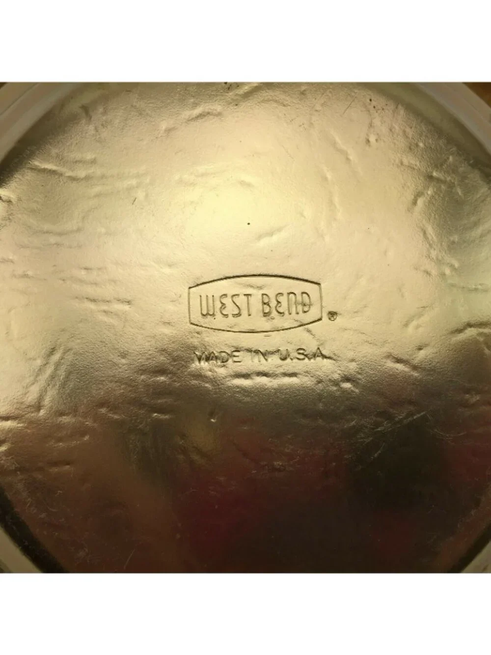Vintage 60s West Bend Aluminum Round Bowl Decorative Gold Tabletop Accent Decor